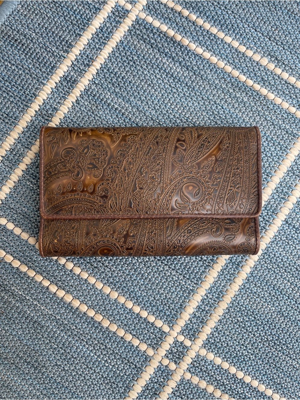 Relic Grand Embossed Paisley Leather Women’s Wallet - Brown